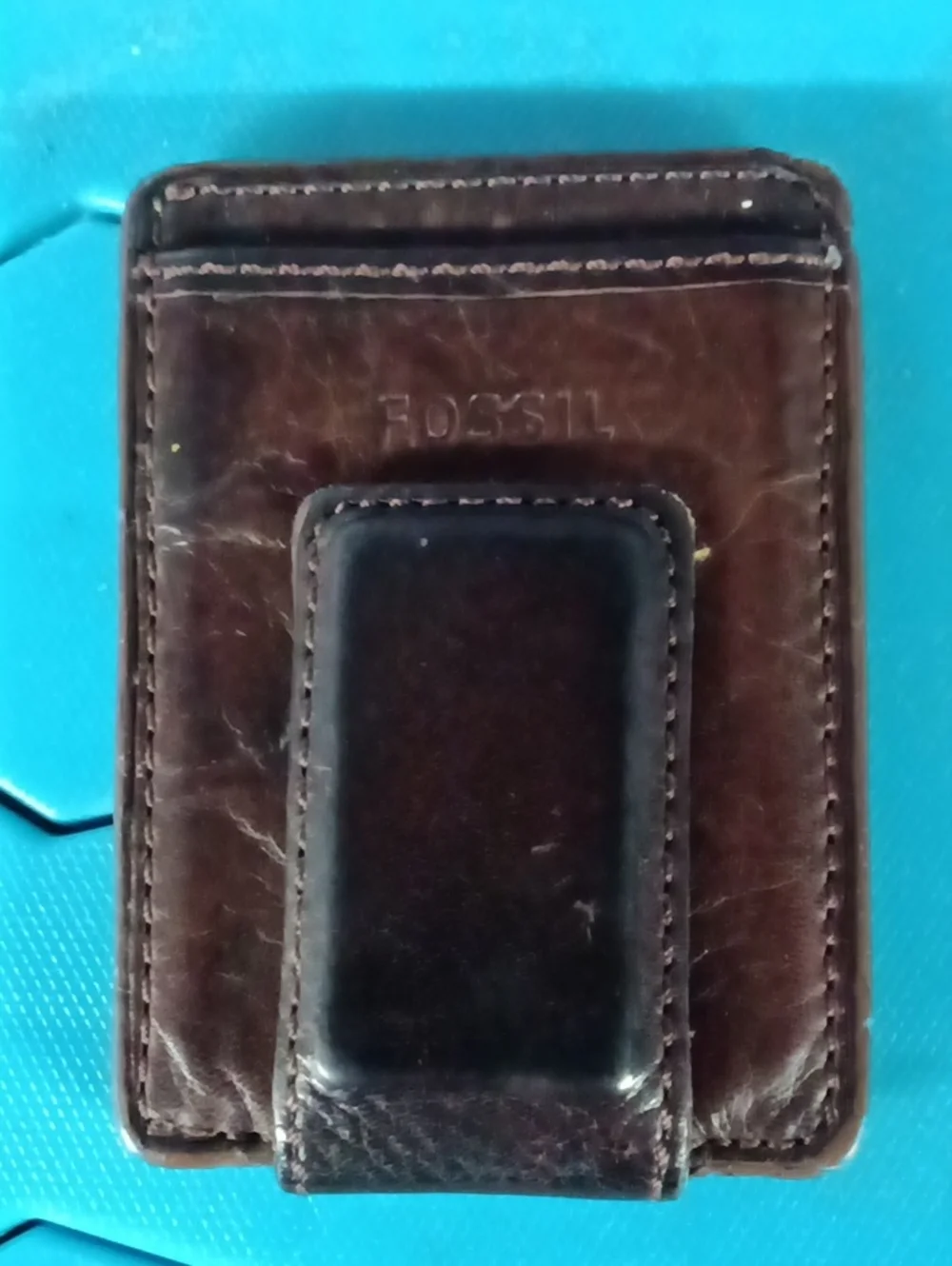 Fossil Dark Brown Leather Clip Wallet